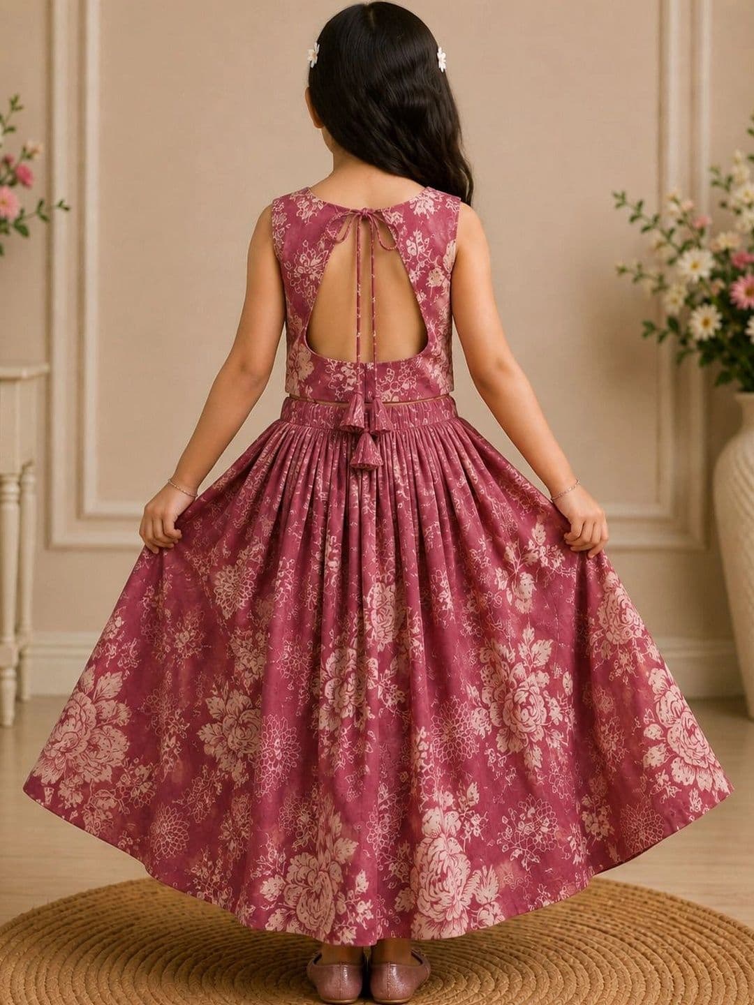 KALINI Girls Printed Ready to Wear Lehenga & thumbnail 4