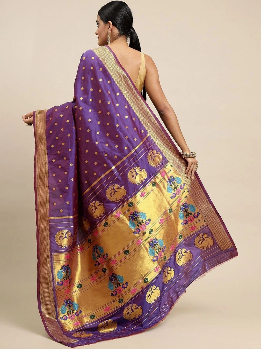 KALINI Woven Design Zari Art Silk Paithani Saree thumbnail 6