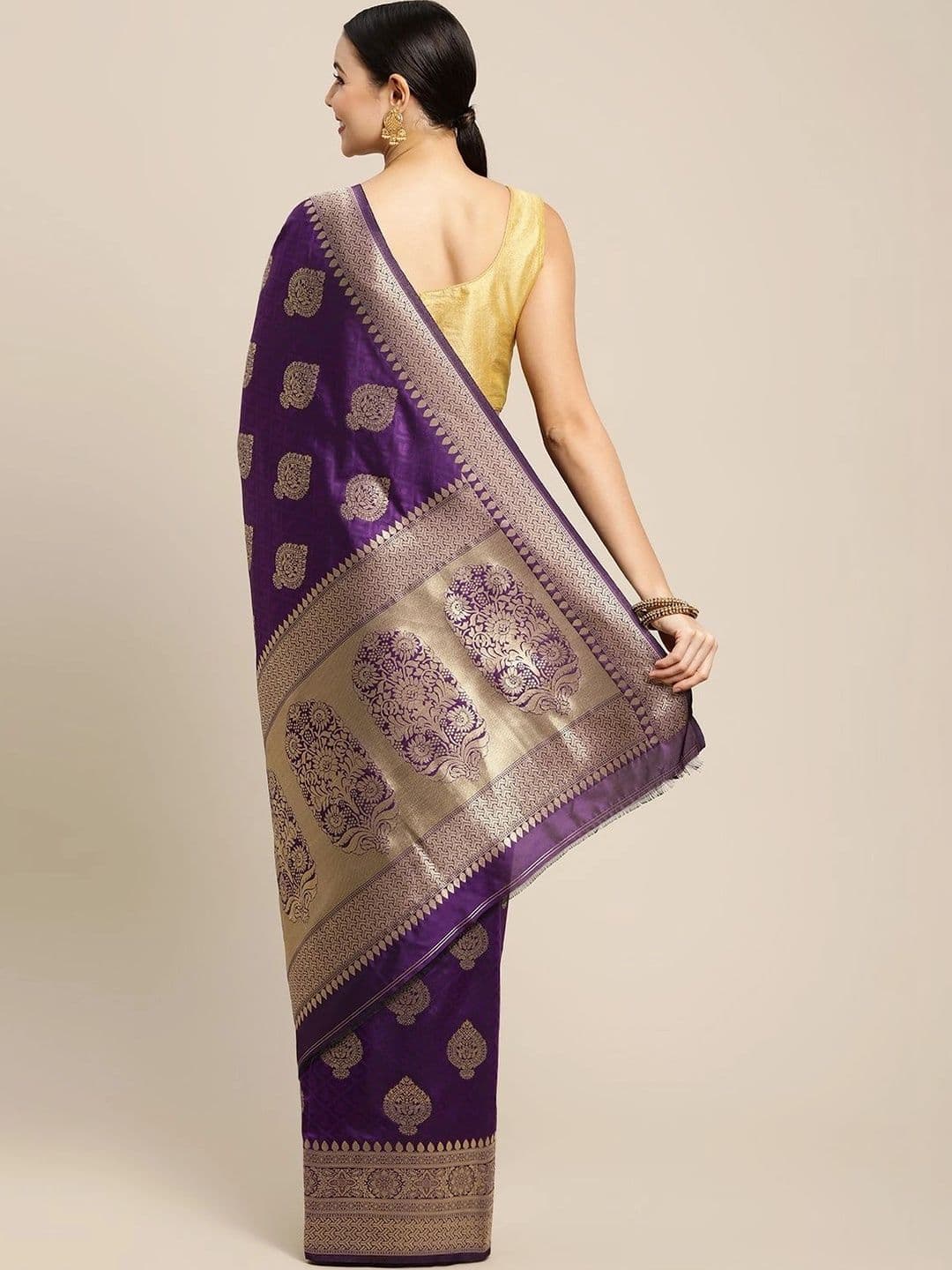 KALINI Women Woven Design Zari Art Silk Banarasi Saree thumbnail 6