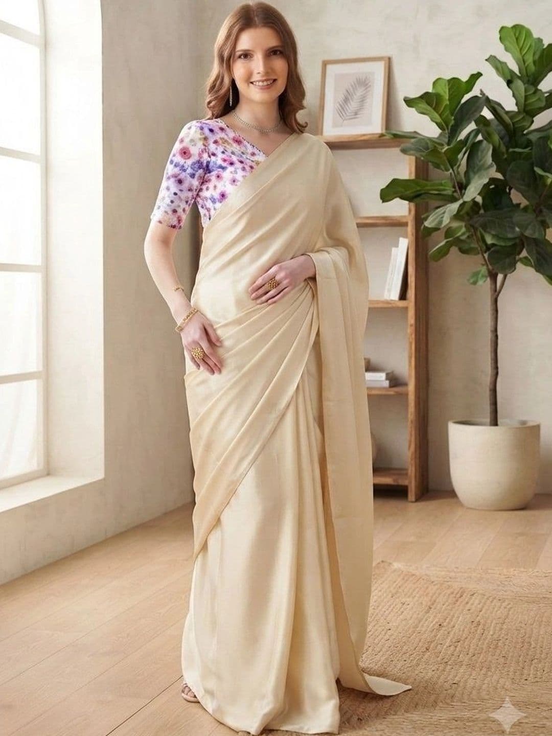 HERE&NOW Satin Saree thumbnail 2