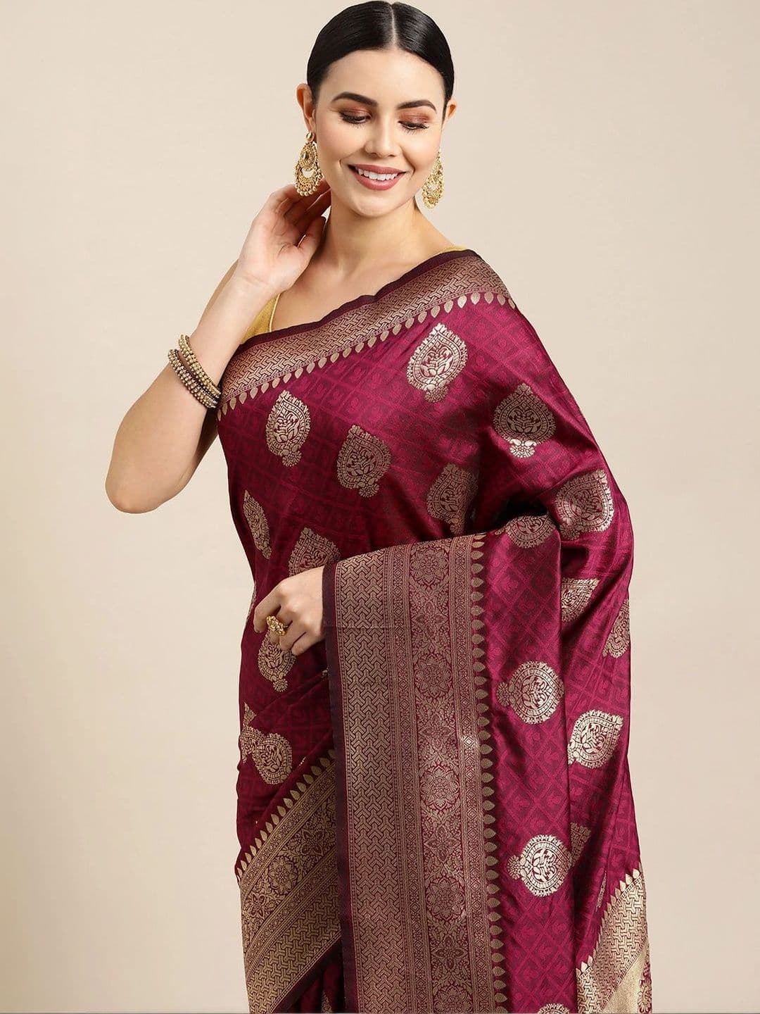 KALINI Woven Design Zari Art Silk Banarasi Saree thumbnail 5