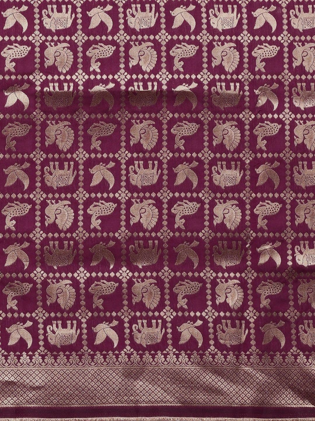 KALINI Women Woven Design Zari Art Silk Banarasi Saree thumbnail 5