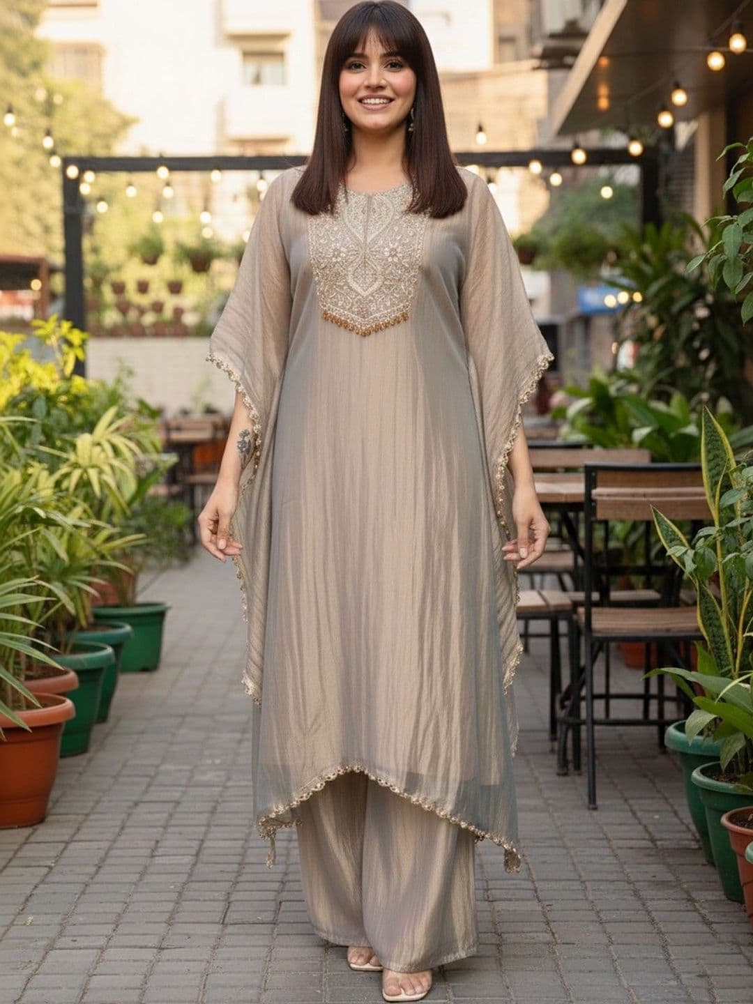 Anouk Rustic Women Ethnic Motifs Embroidered Regular Thread Work Kurta with Palazzos - view 1