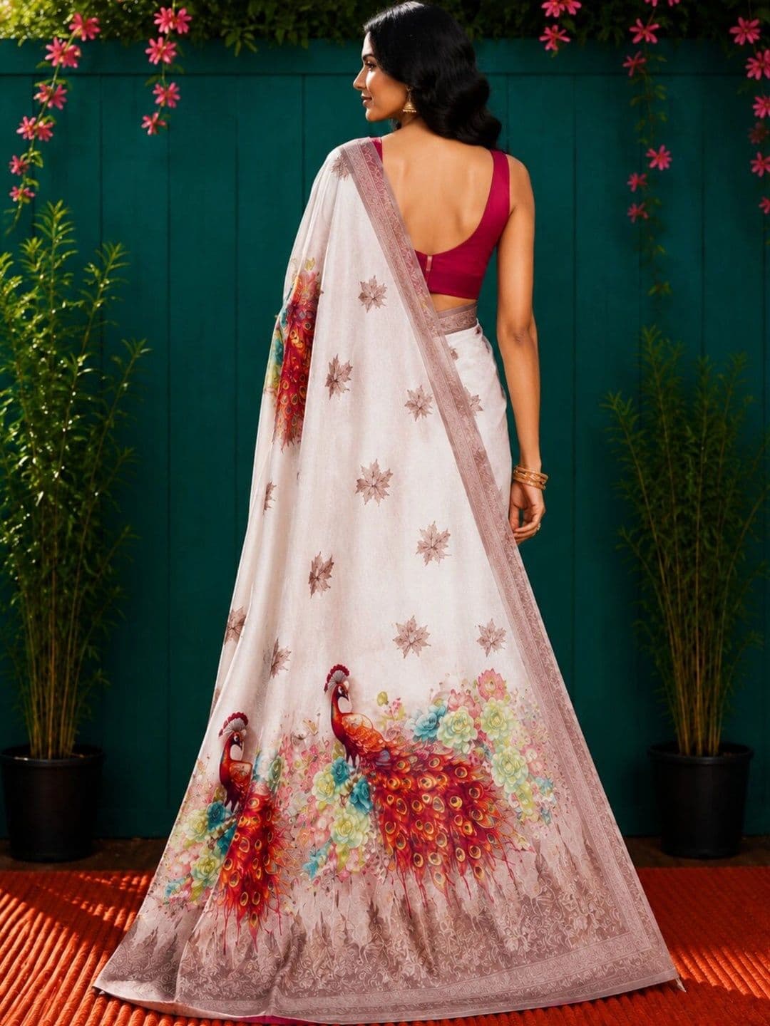 Anouk Women Art Silk Designer Saree thumbnail 2