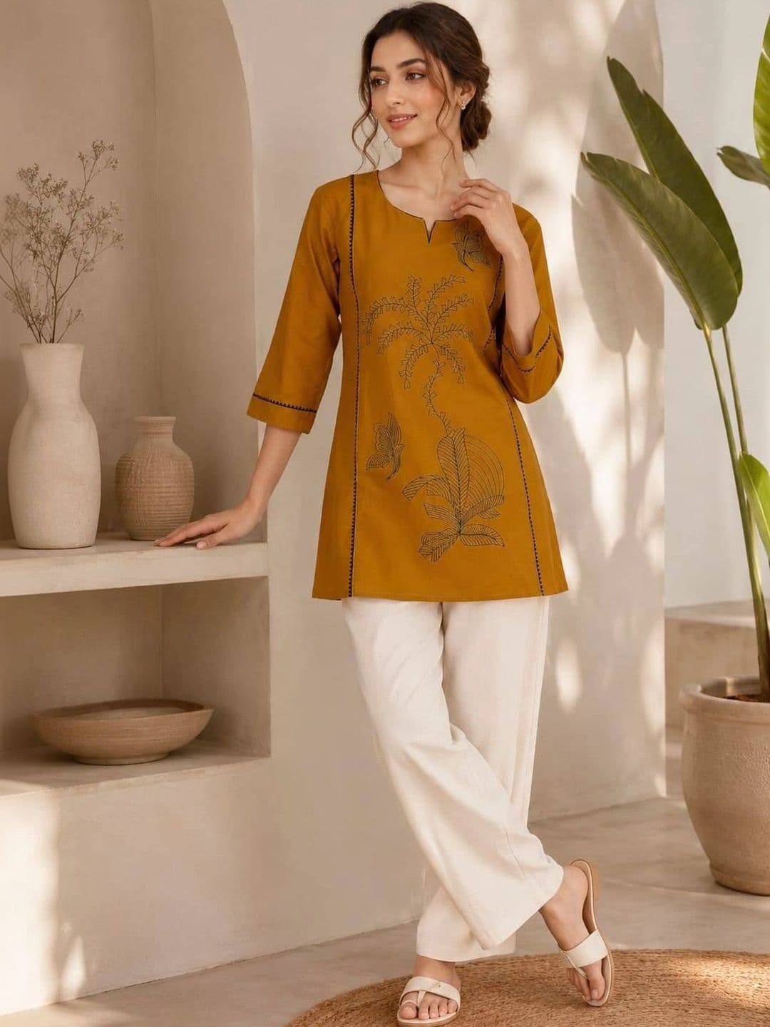 VASTRAHOUSE Women Embroidered Regular Thread Work Kurta with Trousers thumbnail 4