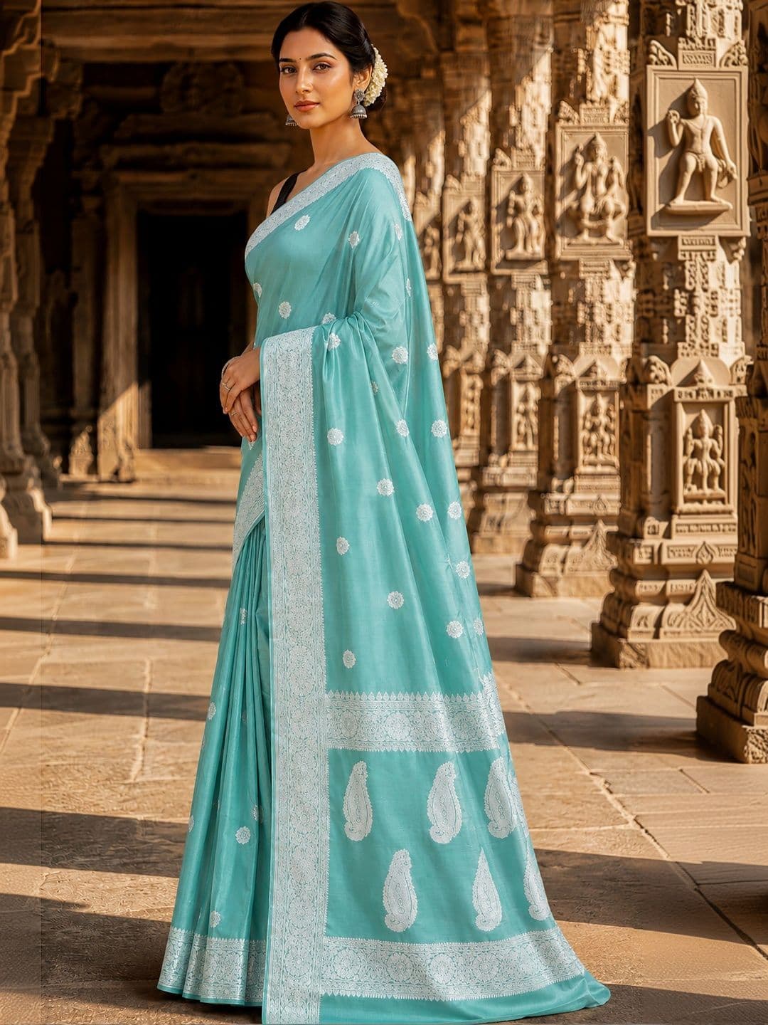 Mitera Woven Design Zari Designer Kanjeevaram Saree thumbnail 4