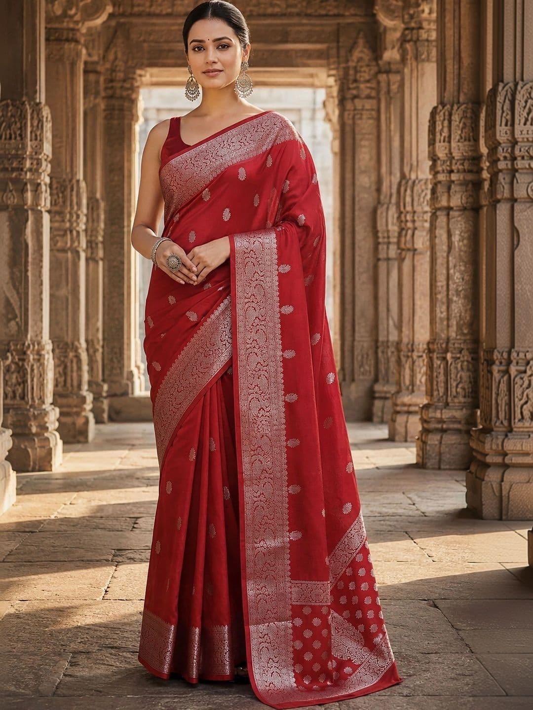 Mitera Woven Design Silk Blend Designer Banarasi Saree - view 1