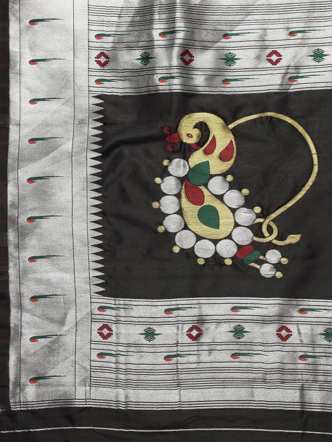 KALINI Zari Art Silk Paithani Saree thumbnail 5