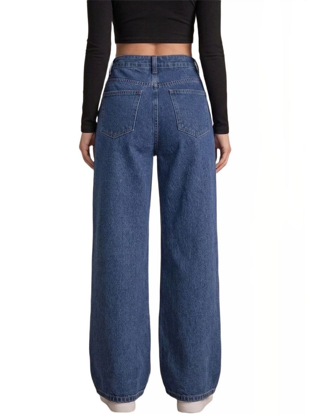 Mast & Harbour Women Comfort Wide Leg High-Rise Light Fade Stretchable Jeans thumbnail 4
