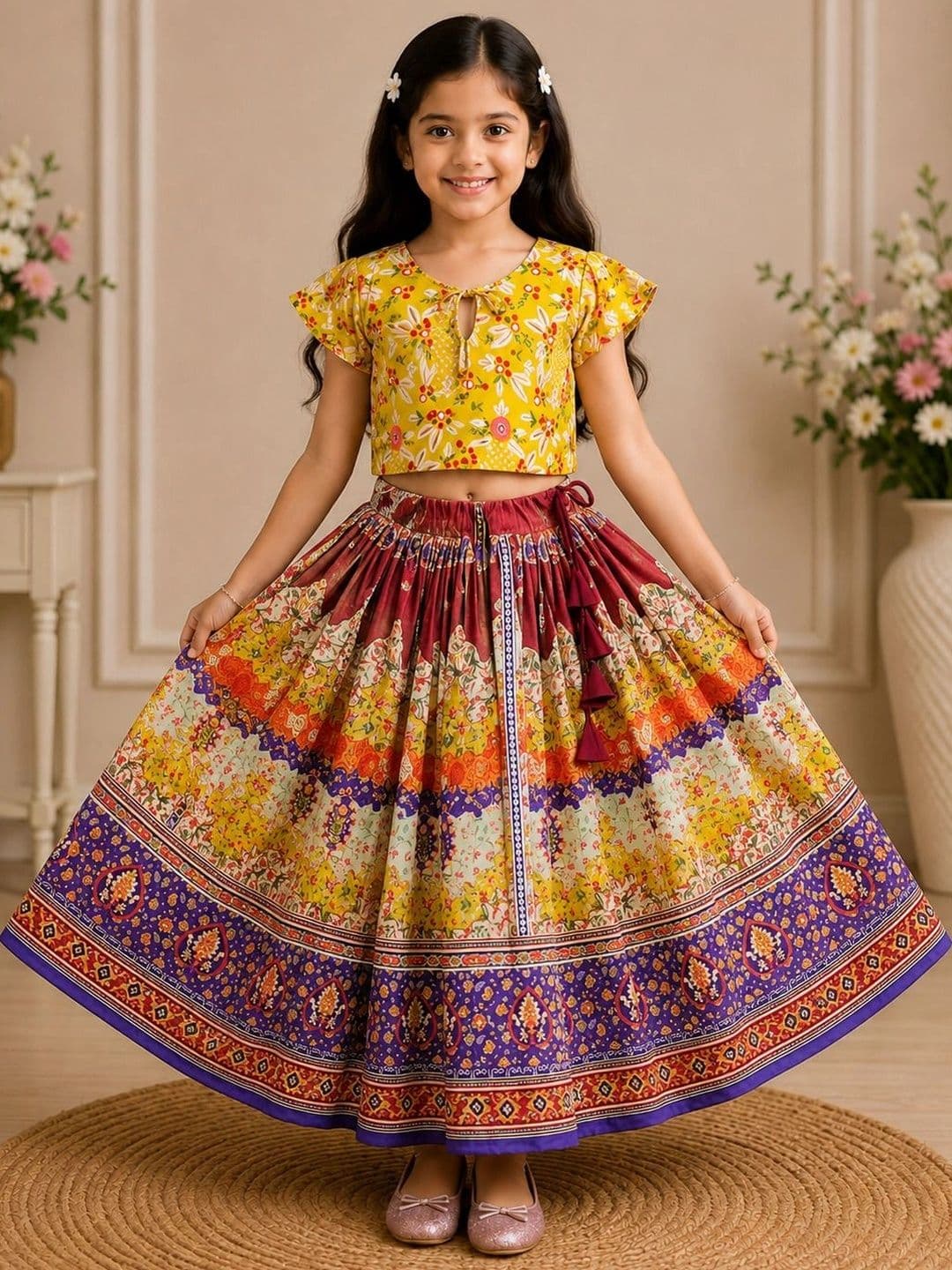 KALINI Girls Printed Ready to Wear Lehenga Set - view 1