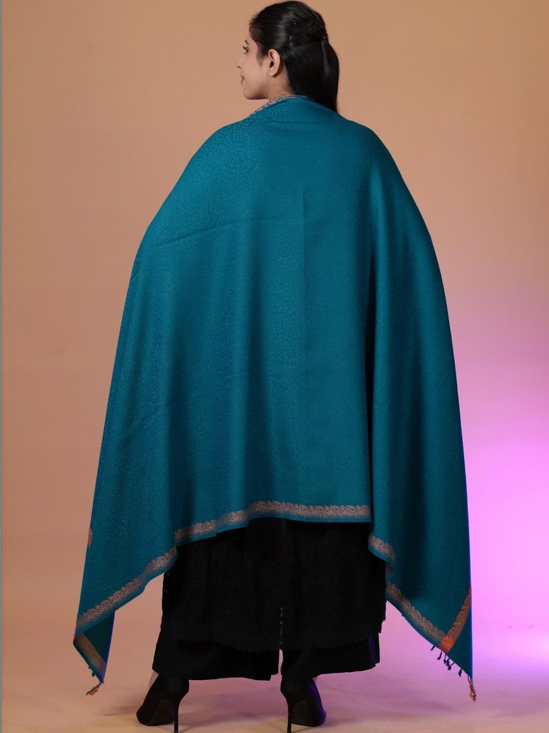 S.T. Women Ethnic Motifs Woven Design Acrylic Shawl thumbnail 5