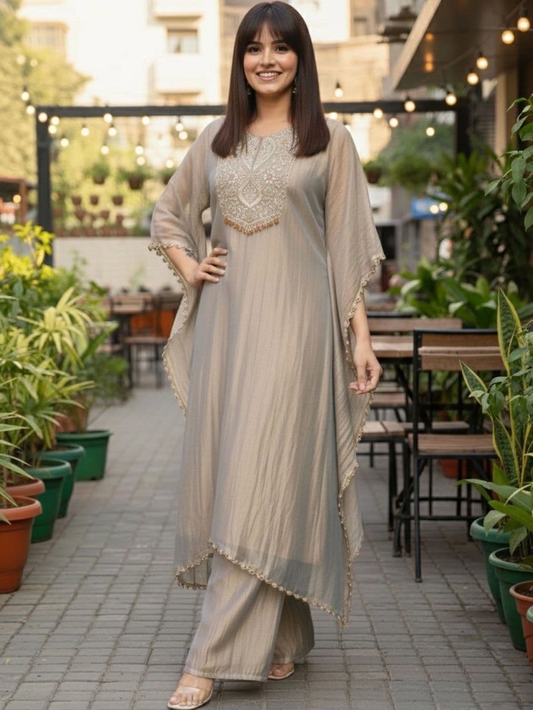 Anouk Rustic Women Ethnic Motifs Embroidered Regular Thread Work Kurta with Palazzos thumbnail 2