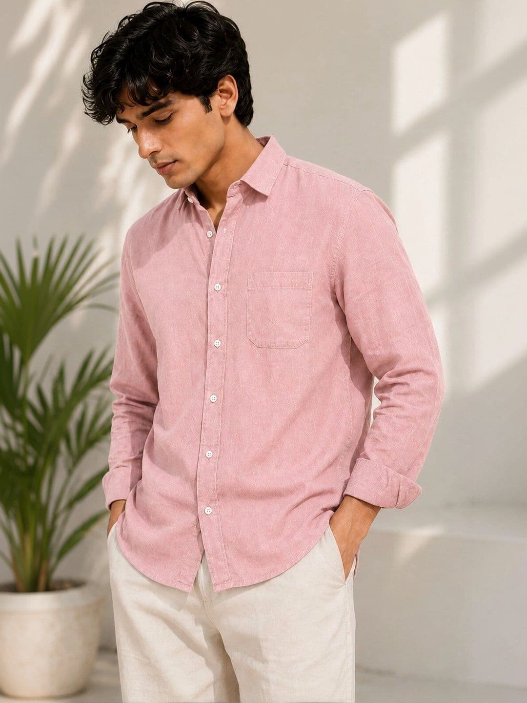HERE&NOW Men Comfort Semi Sheer Casual Shirt thumbnail 5