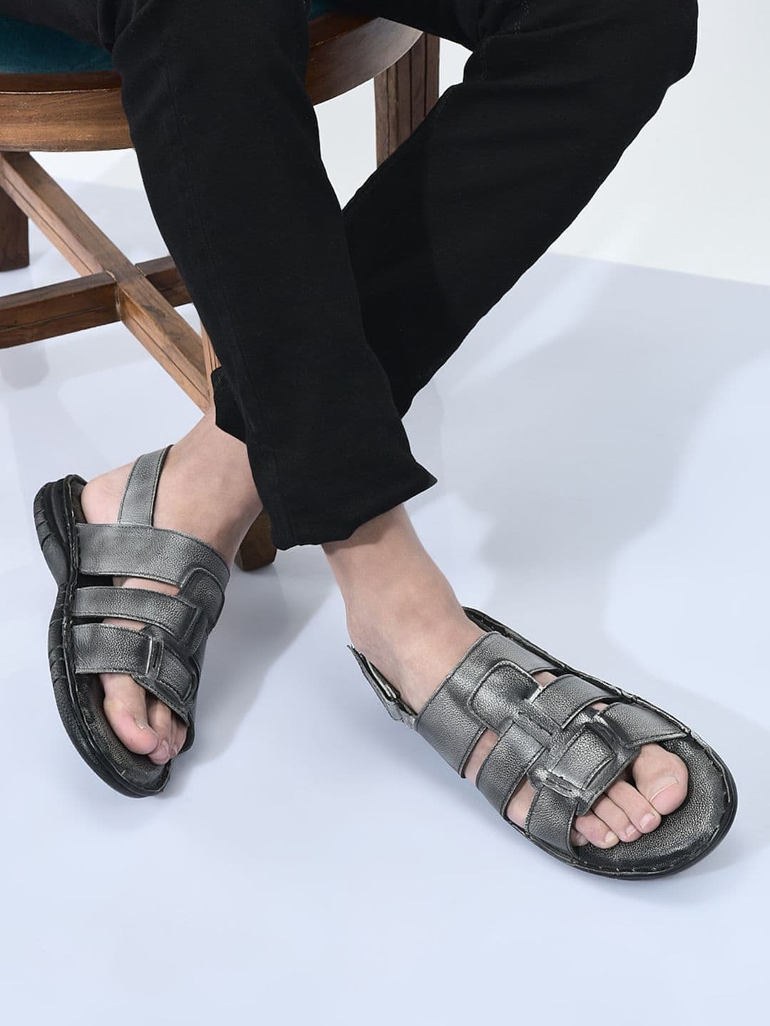 FAUSTO Men Leather Comfort Sandals thumbnail 6