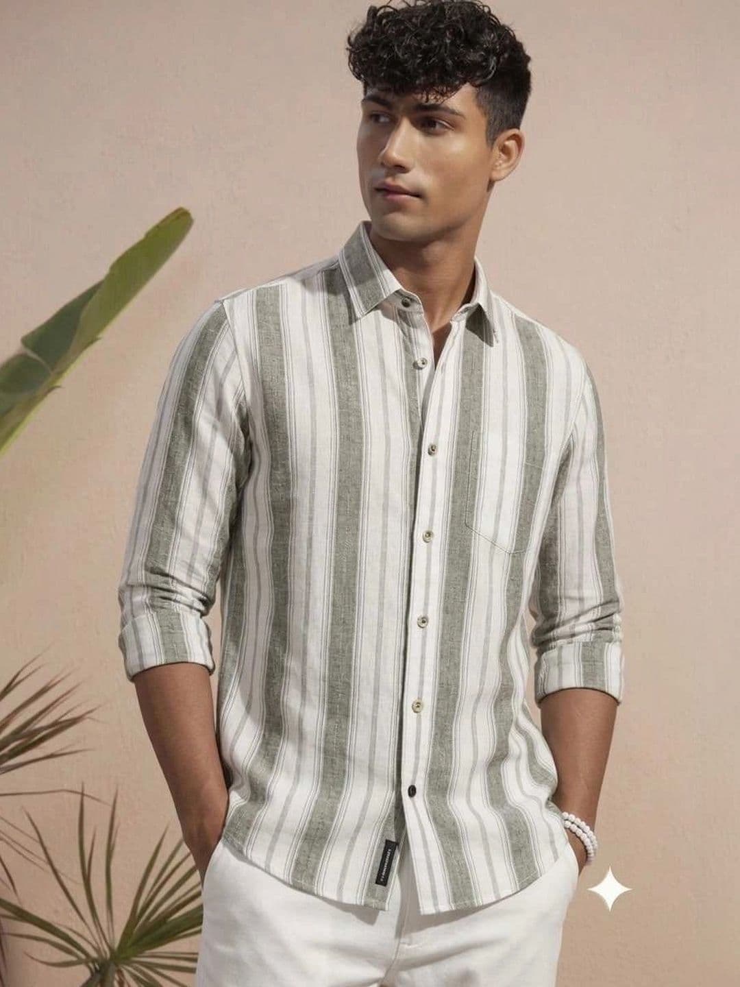 HEMS TRENDS Men Classic Striped Casual Shirt thumbnail 2