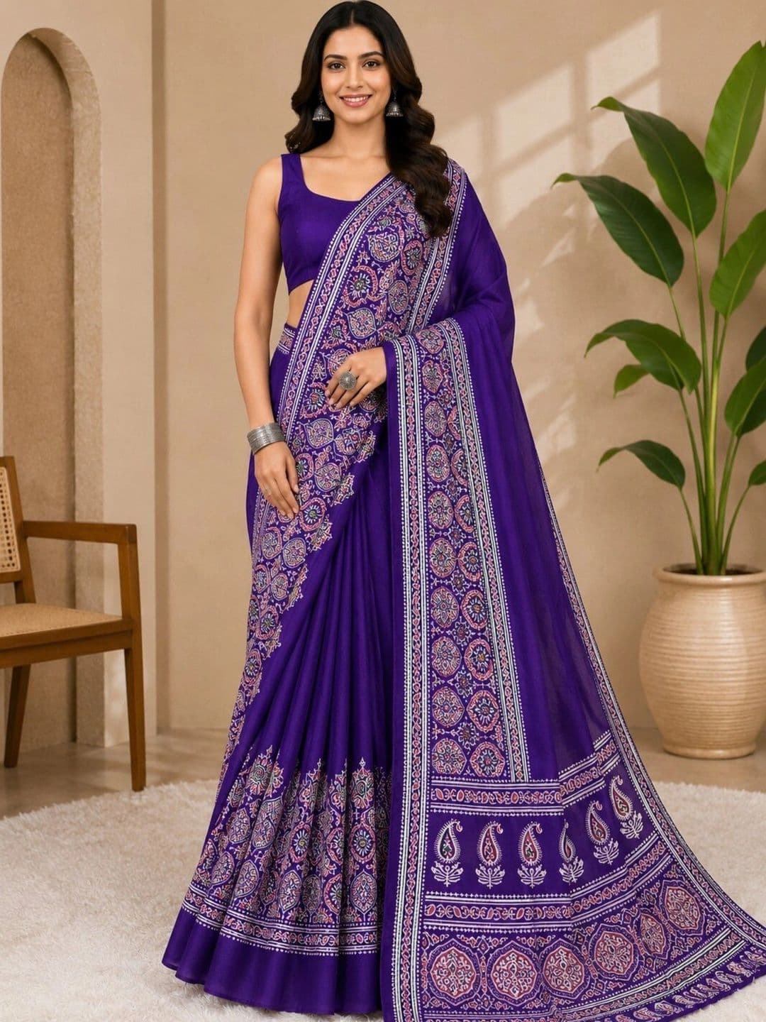 Anouk Embroidered Art Silk Designer Saree - view 1