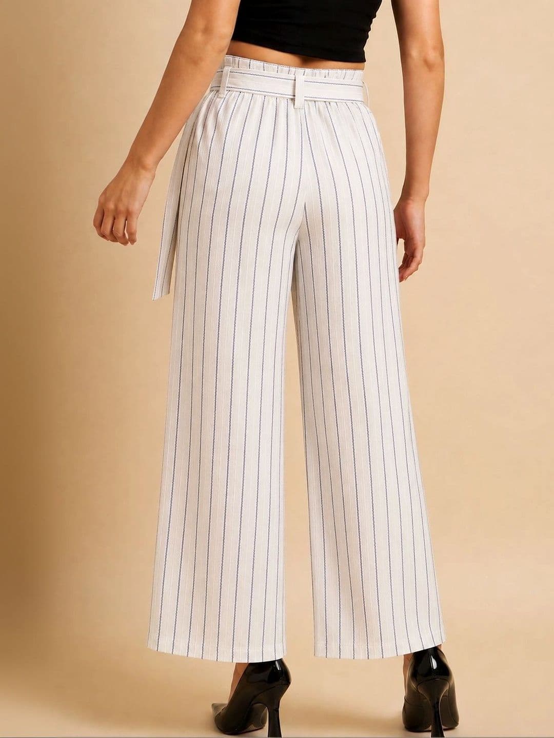Azira Women Striped Palazzos thumbnail 6