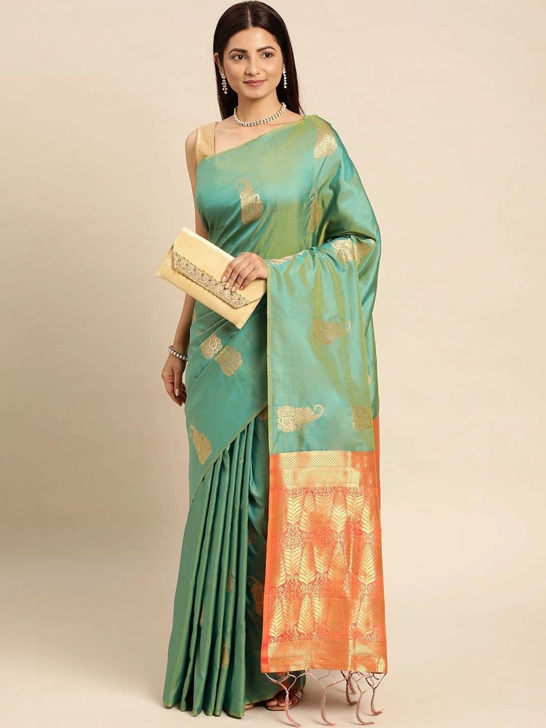 Dhaaga Ghar Women Woven Design Zari Art Silk Banarasi Saree thumbnail 3