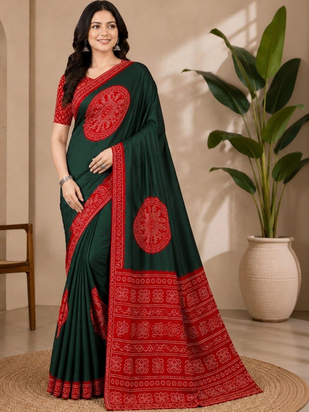 Anouk Bandhani Art Silk Designer Saree - view 1