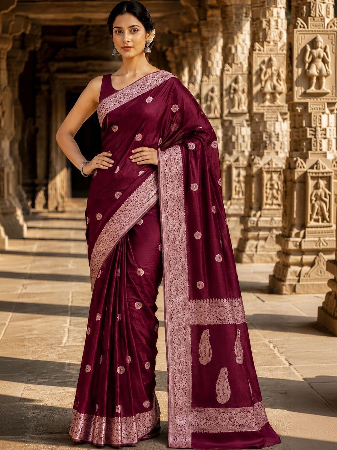 Mitera Woven Design Zari Designer Kanjeevaram Saree thumbnail 4