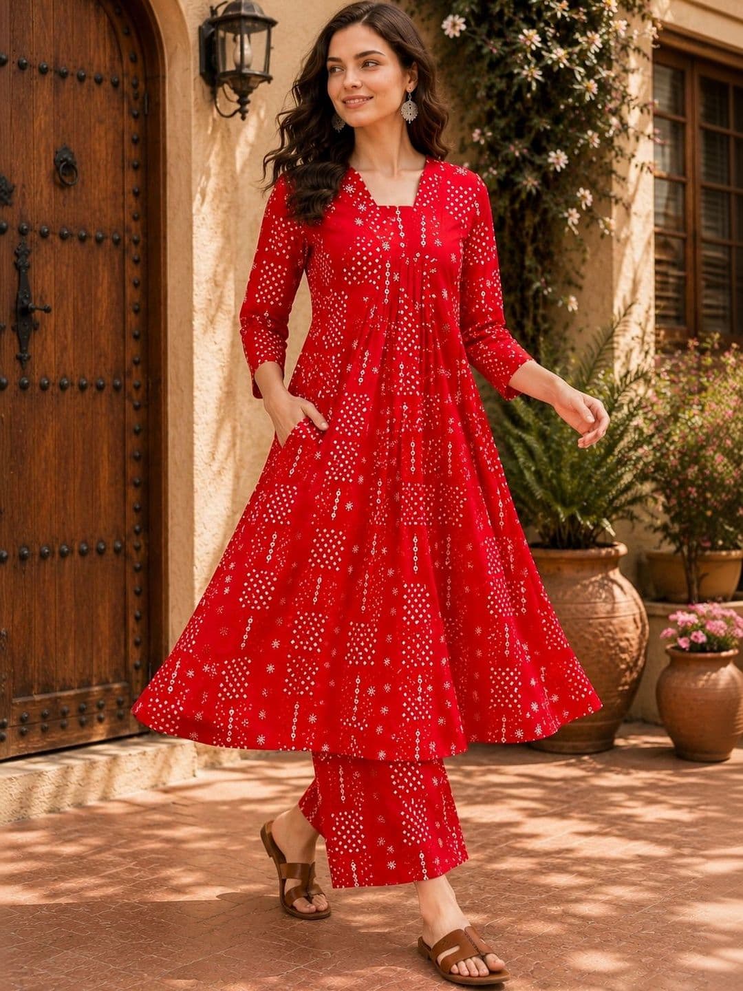 NEW ETHNIC 4 YOU Women Ethnic Motifs Printed Regular Kurta with Palazzos thumbnail 3