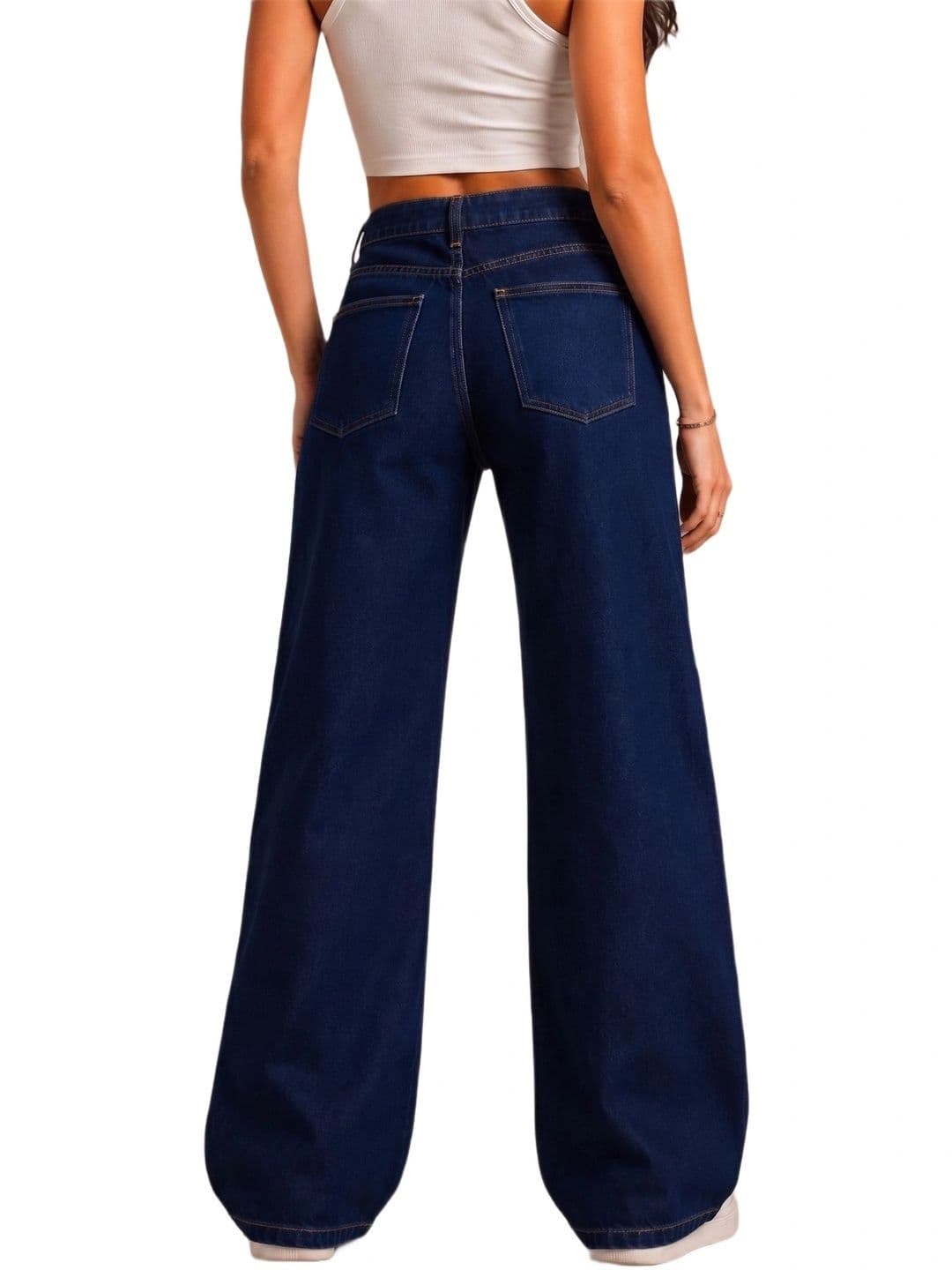 Mast & Harbour Women Comfort Wide Leg High-Rise Stretchable Jeans thumbnail 3