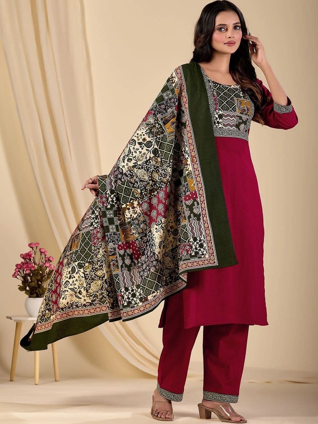 KAYABANDH Printed Pure Cotton Unstitched Dress Material thumbnail 3