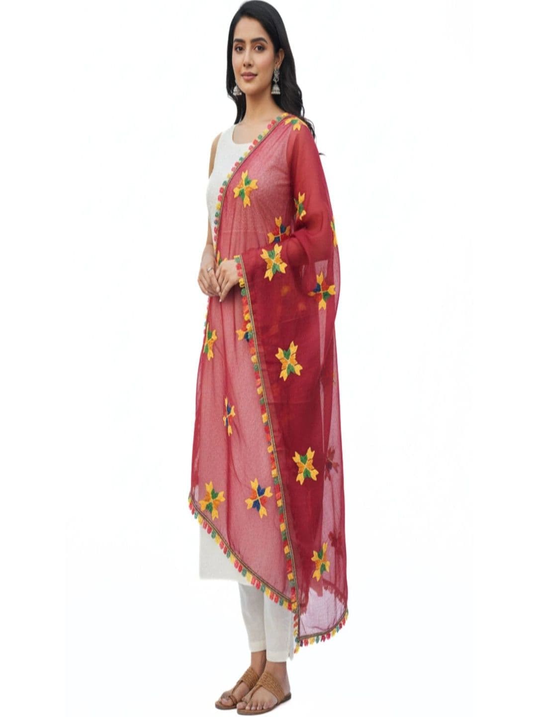 IVAARA Embroidered Dupatta with Thread Work thumbnail 7