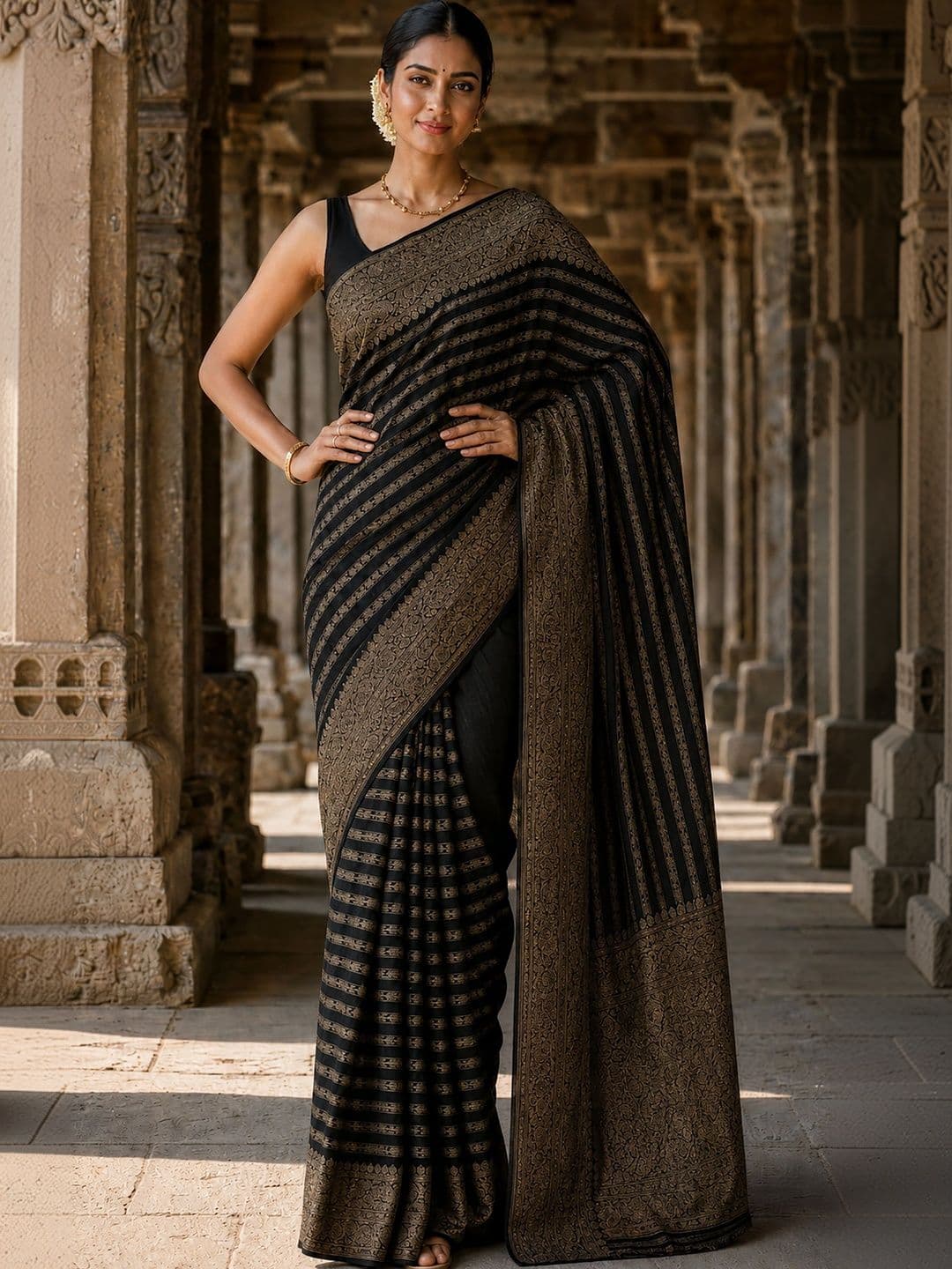 Mitera Woven Design Zari Silk Blend Designer Banarasi Saree thumbnail 4
