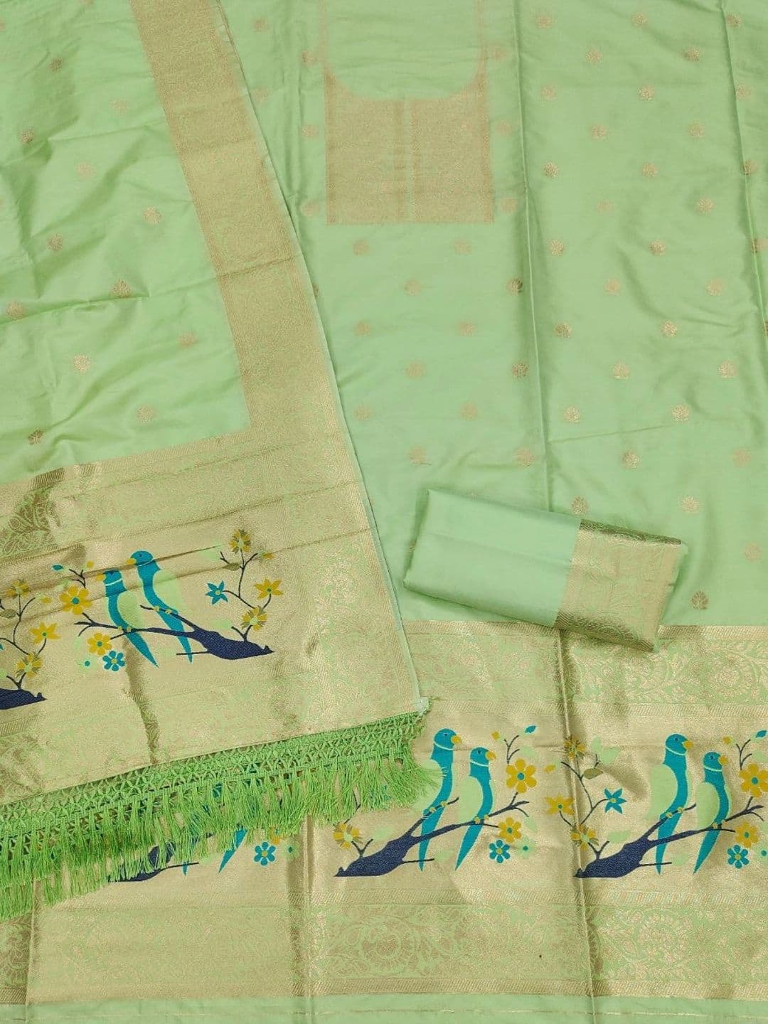 KALINI Pure Silk Unstitched Dress Material thumbnail 2