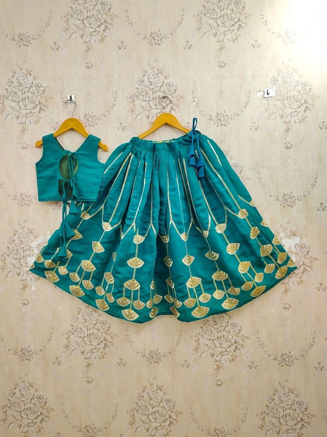KALINI Girls Embellished Sequinned Ready to Wear Lehenga & thumbnail 2