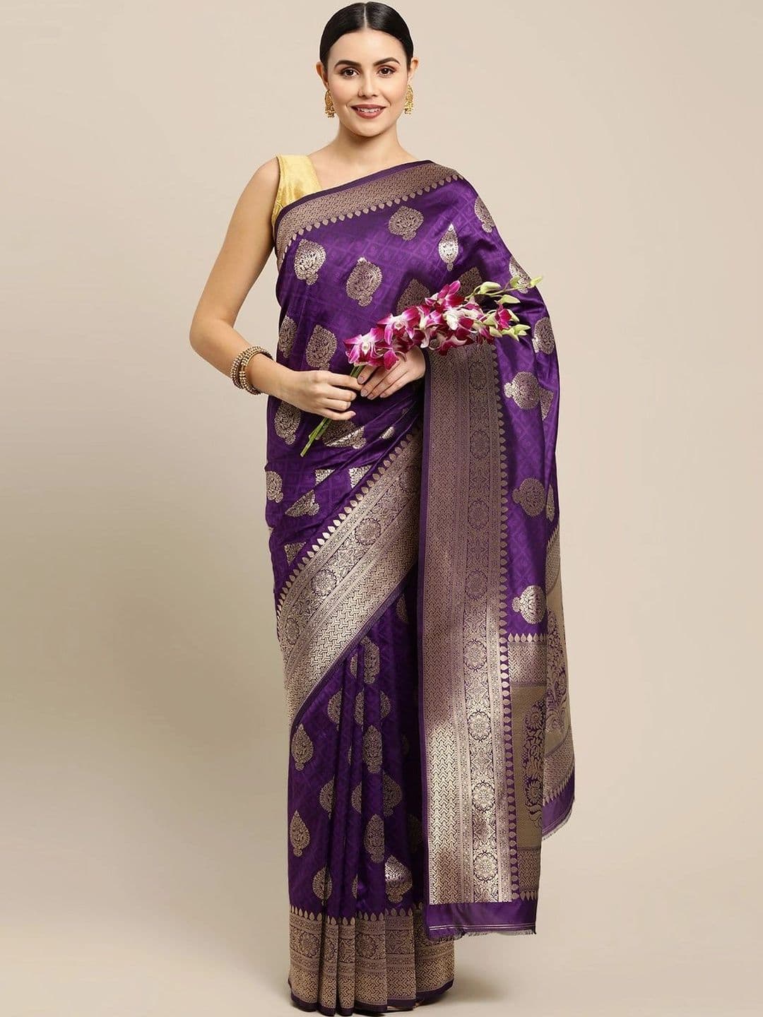 KALINI Women Woven Design Zari Art Silk Banarasi Saree - view 1
