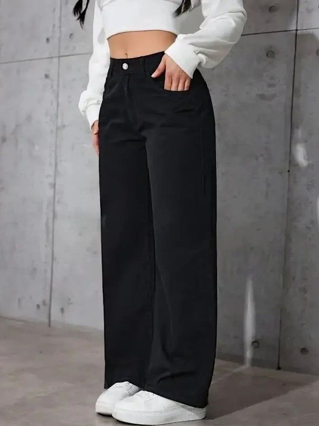 Mast & Harbour Women Comfort Wide Leg High-Rise Stretchable Jeans thumbnail 3