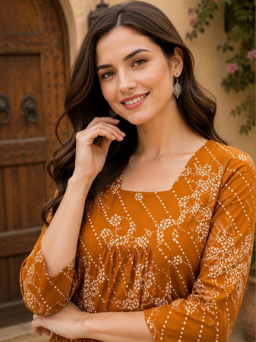 NEW ETHNIC 4 YOU Women Ethnic Motifs Printed Regular Kurta with Palazzos thumbnail 2