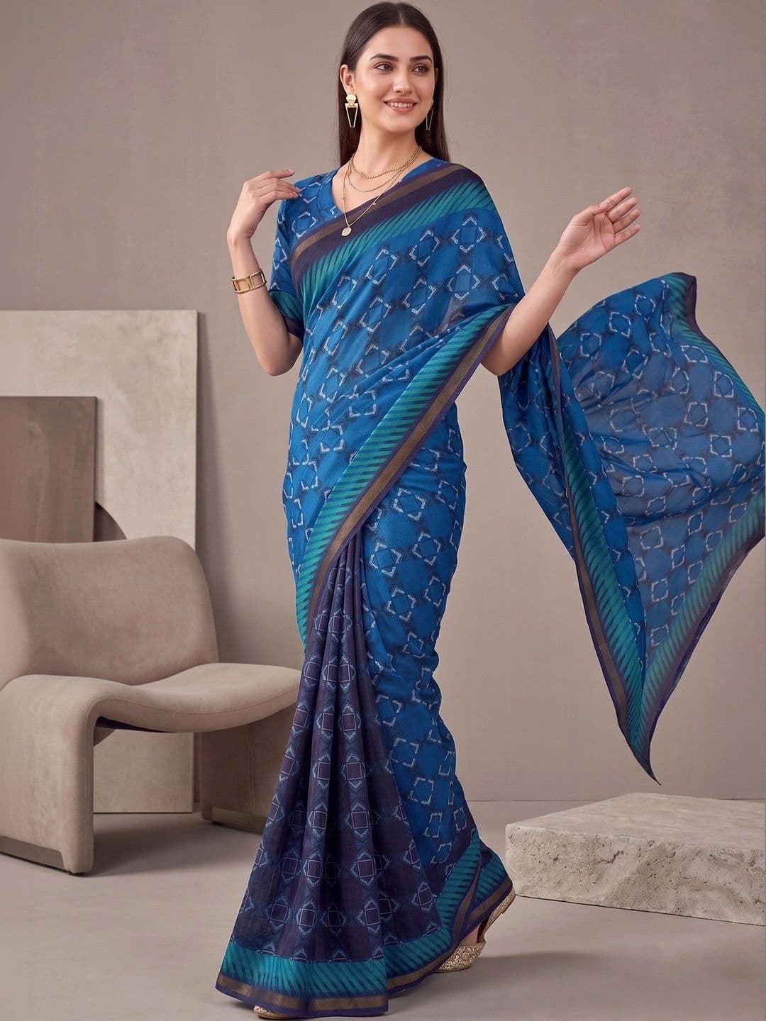 elora Fusion Saree thumbnail 3