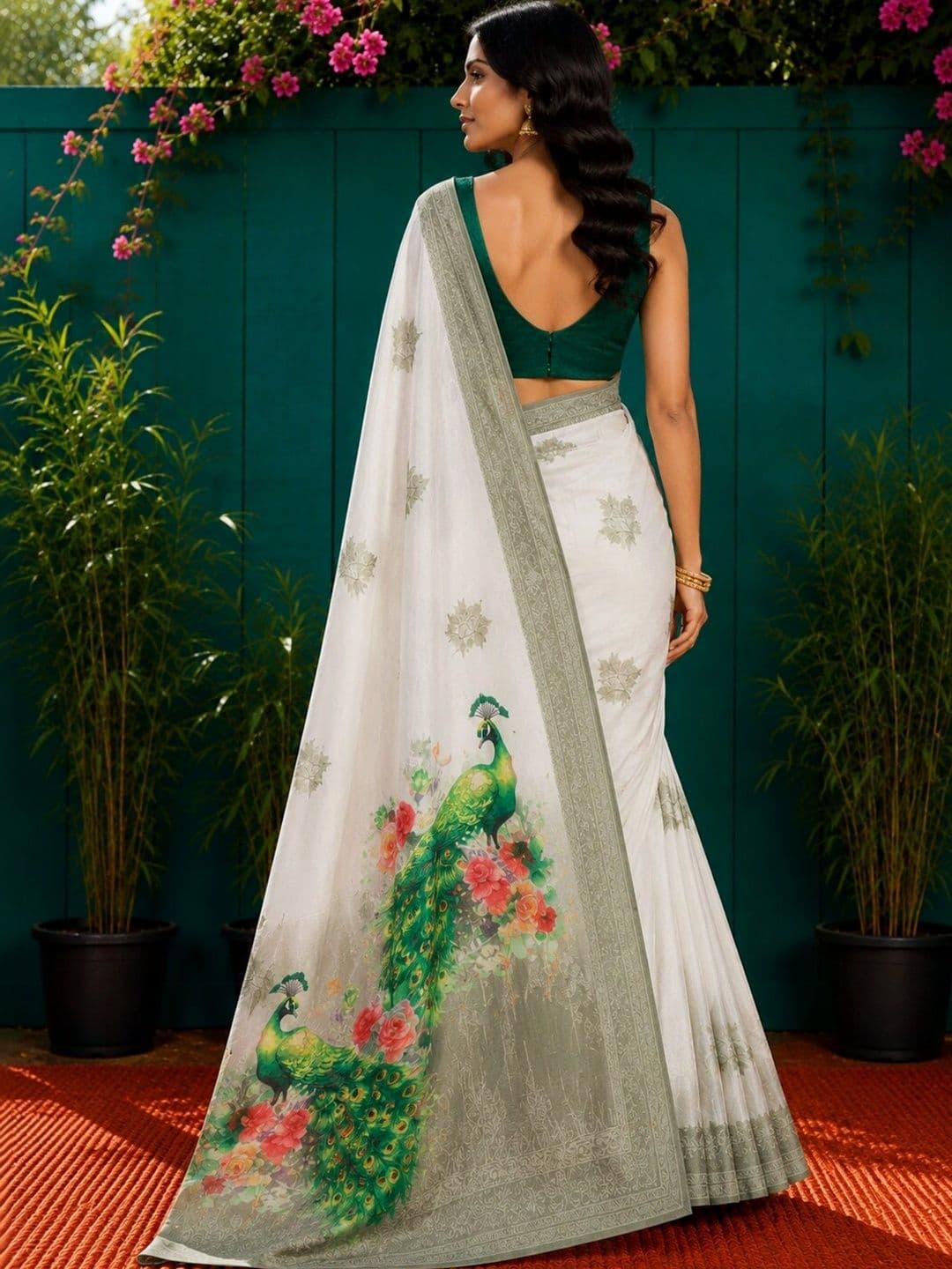 Anouk Embroidered Art Silk Designer Saree thumbnail 3