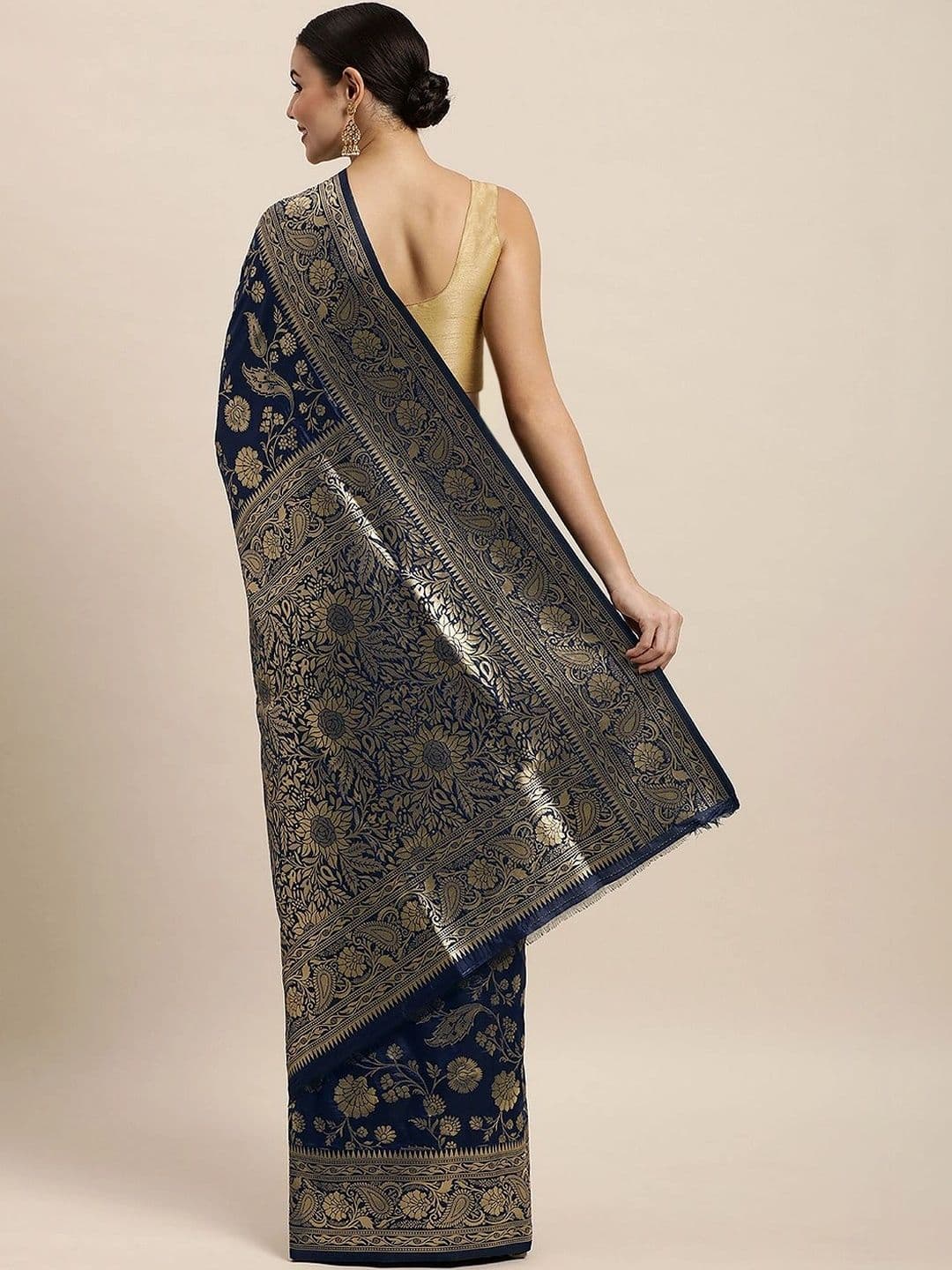 KALINI Floral Zari Art Silk Banarasi Saree thumbnail 2