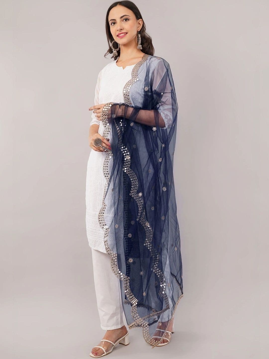 IVAARA Dupatta with Mirror Work thumbnail 4