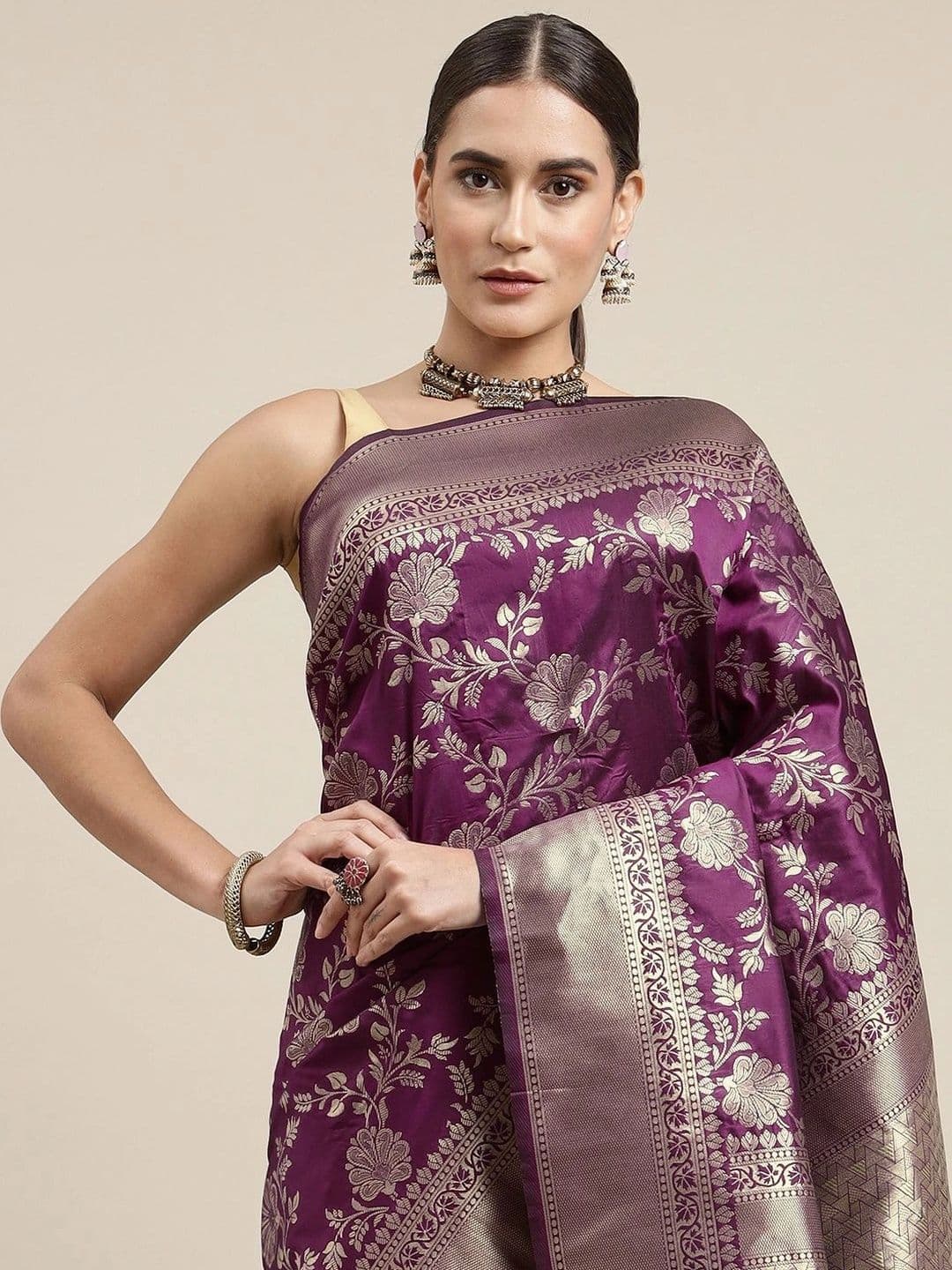 KALINI Woven Design Zari Art Silk Banarasi Saree thumbnail 3