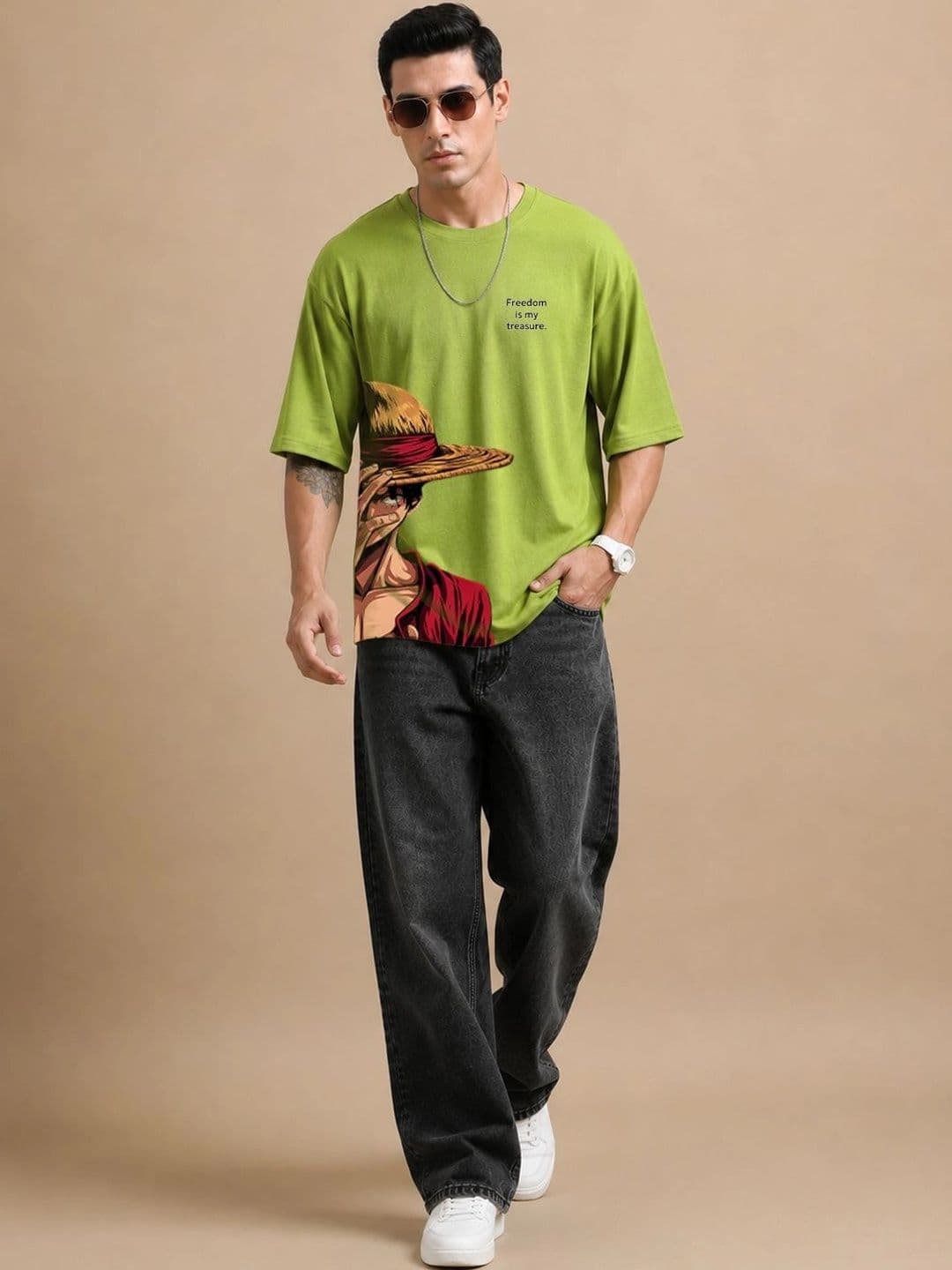 8 Minutes Men Printed Drop-Shoulder Sleeves T-shirt thumbnail 5