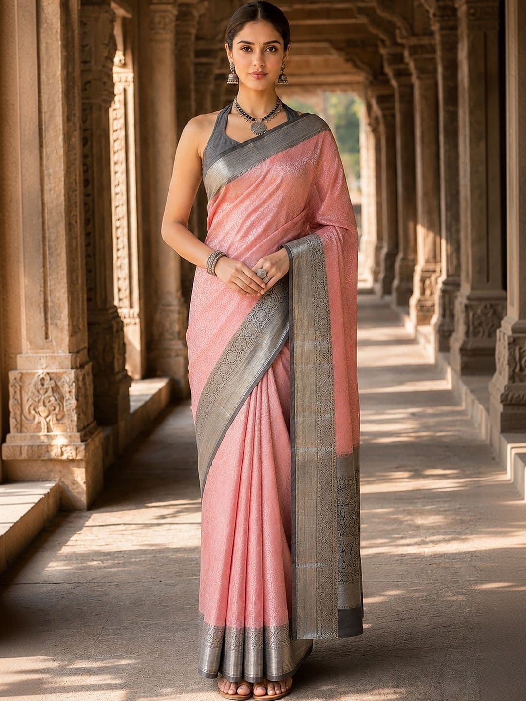 Mitera Woven Design Zari Silk Blend Designer Banarasi Saree thumbnail 4