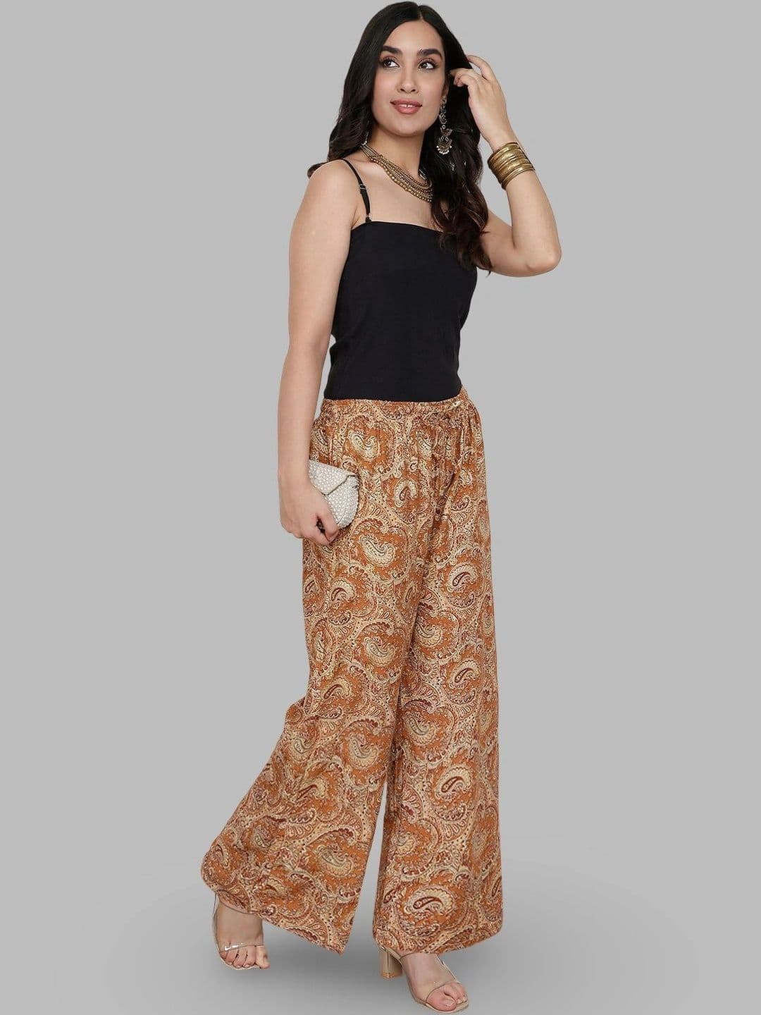 Moda Rapido X Gracit Women Paisley Printed Ethnic Palazzos thumbnail 3