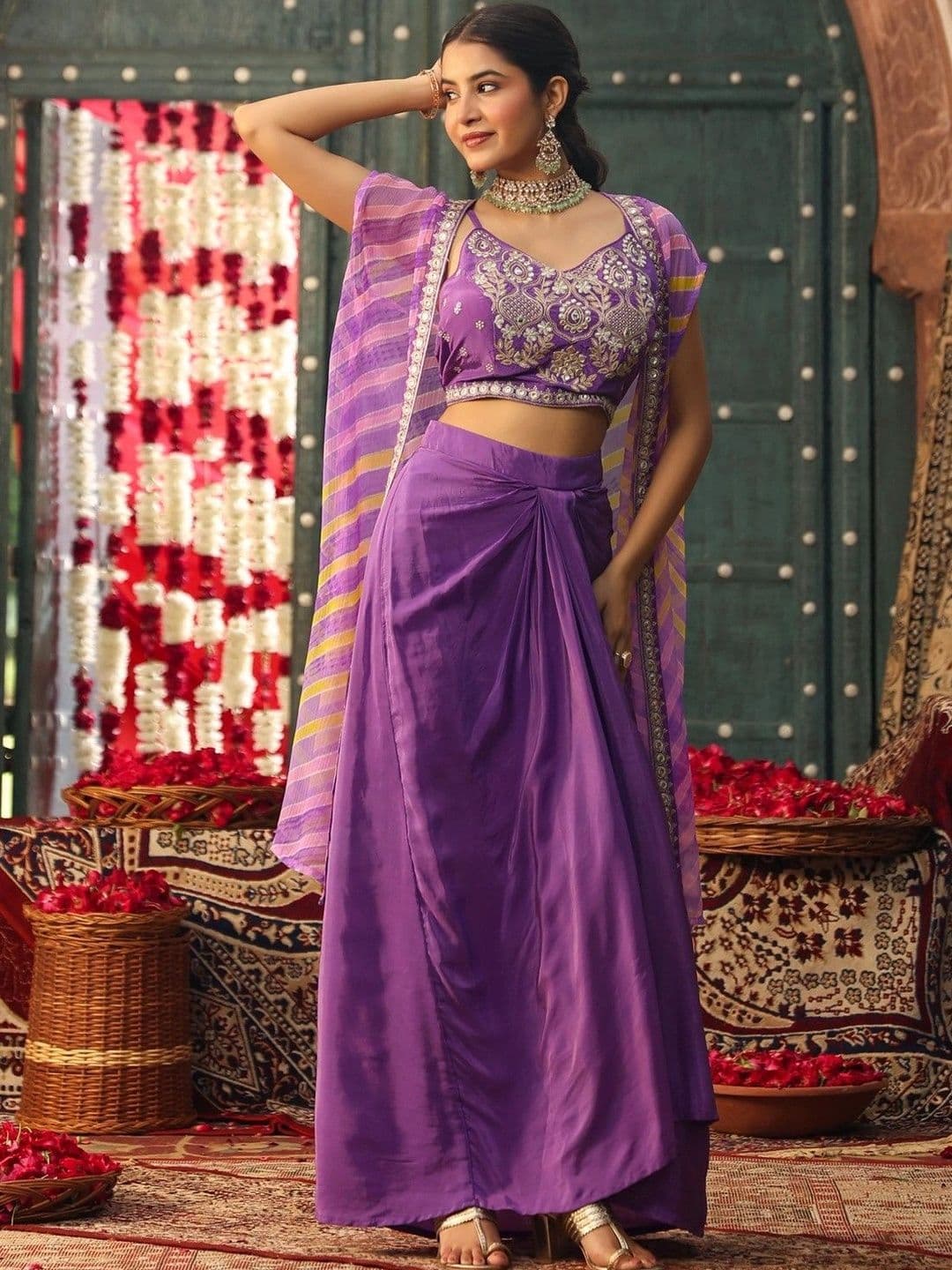 SCAKHI Embroidered Ready to Wear Lehenga & thumbnail 6