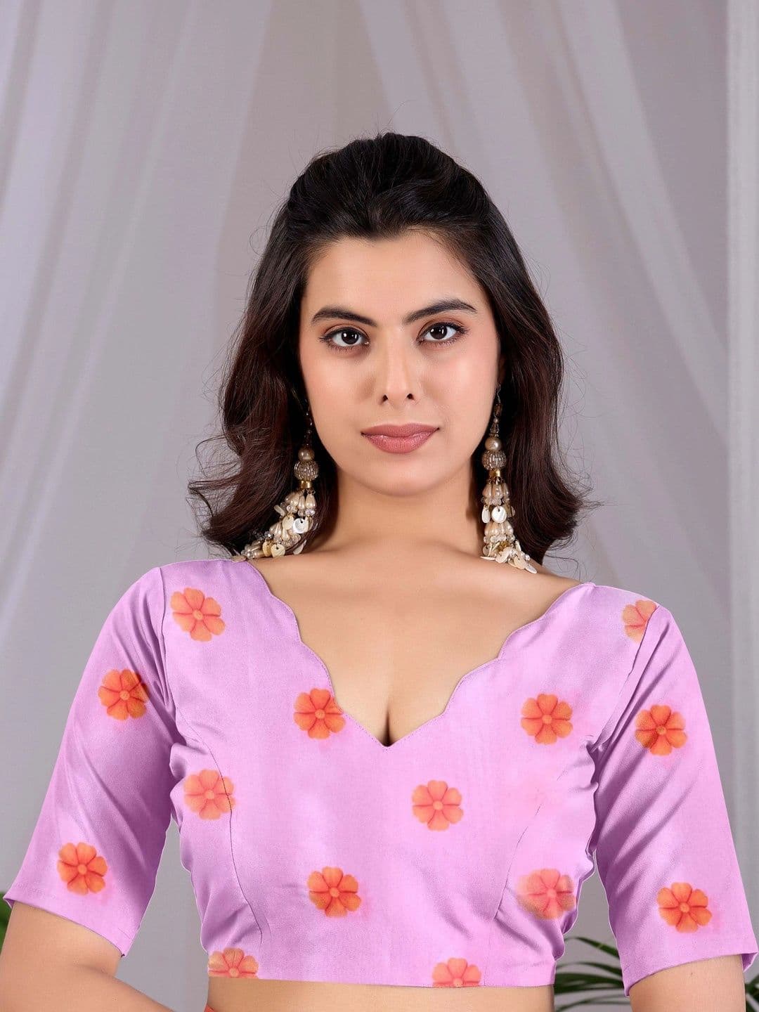 DIVASTRI Floral Satin Designer Saree thumbnail 5