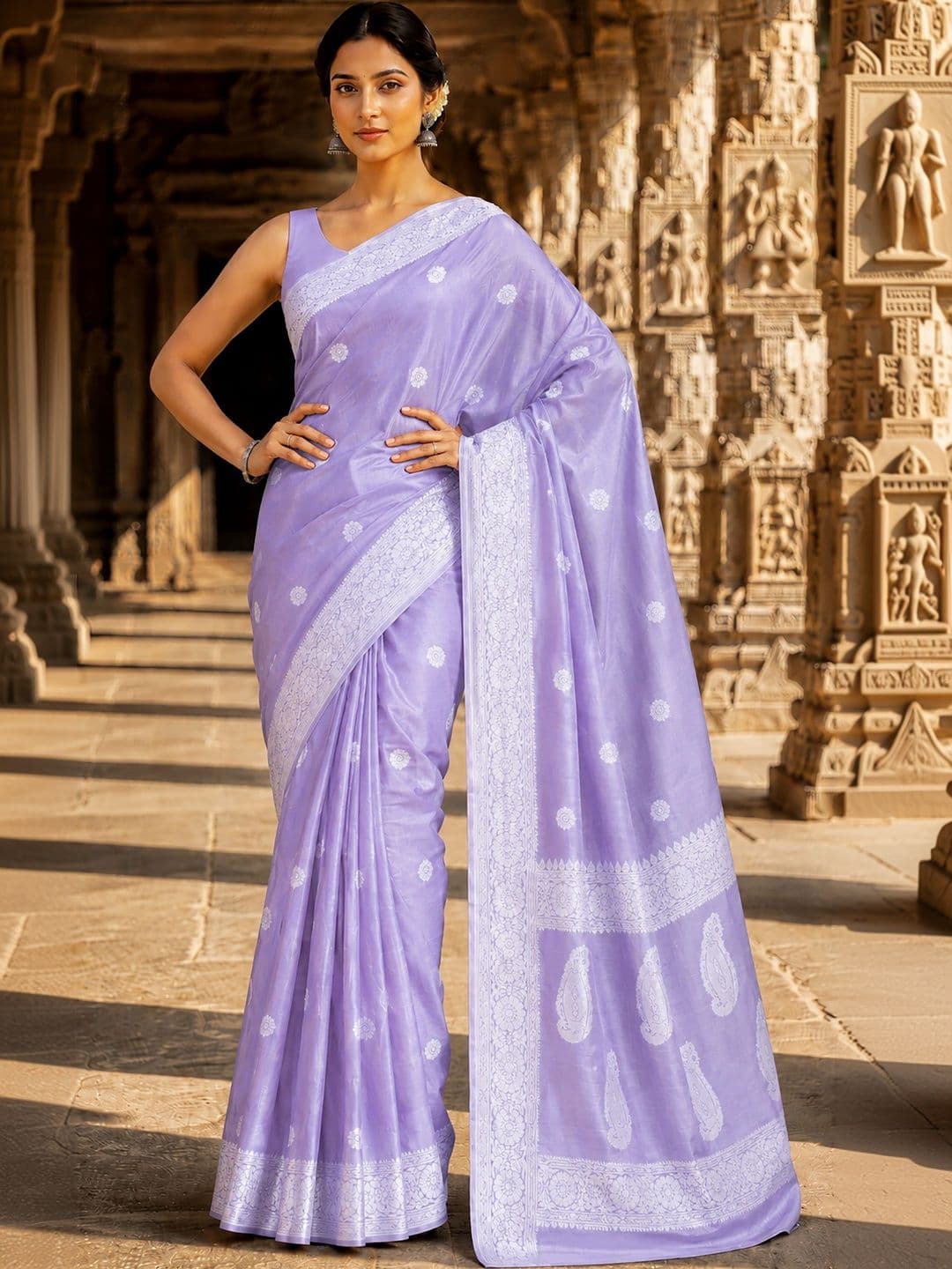 Mitera Women Woven Design Zari Designer Kanjeevaram Saree thumbnail 4