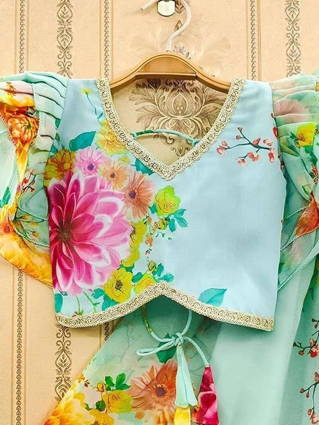 KALINI Girls Printed Ready to Wear Lehenga & thumbnail 4