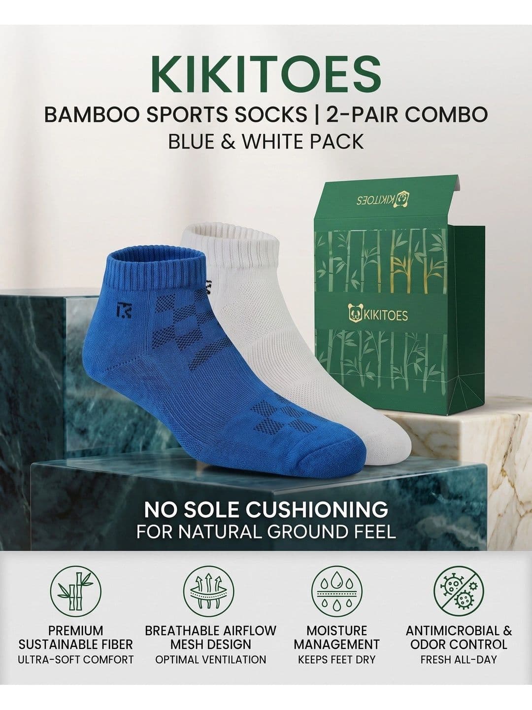 Kikitoes Men Pack of 2 Assorted Patterned Ankle Length Socks thumbnail 6