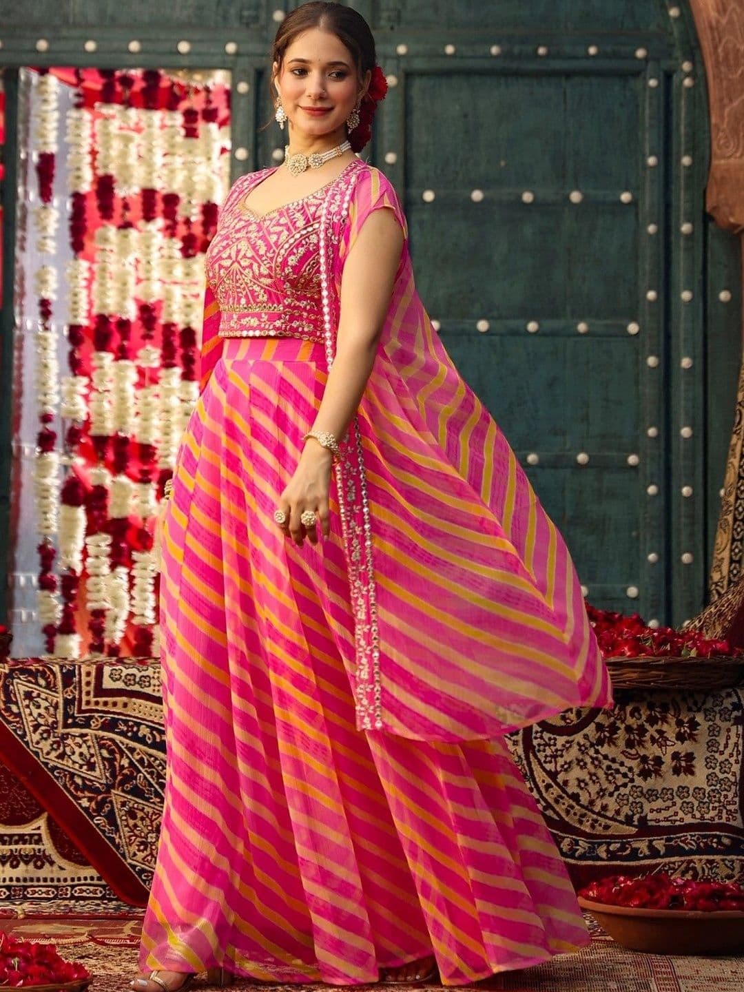 SCAKHI Embroidered Ready to Wear Lehenga & thumbnail 4