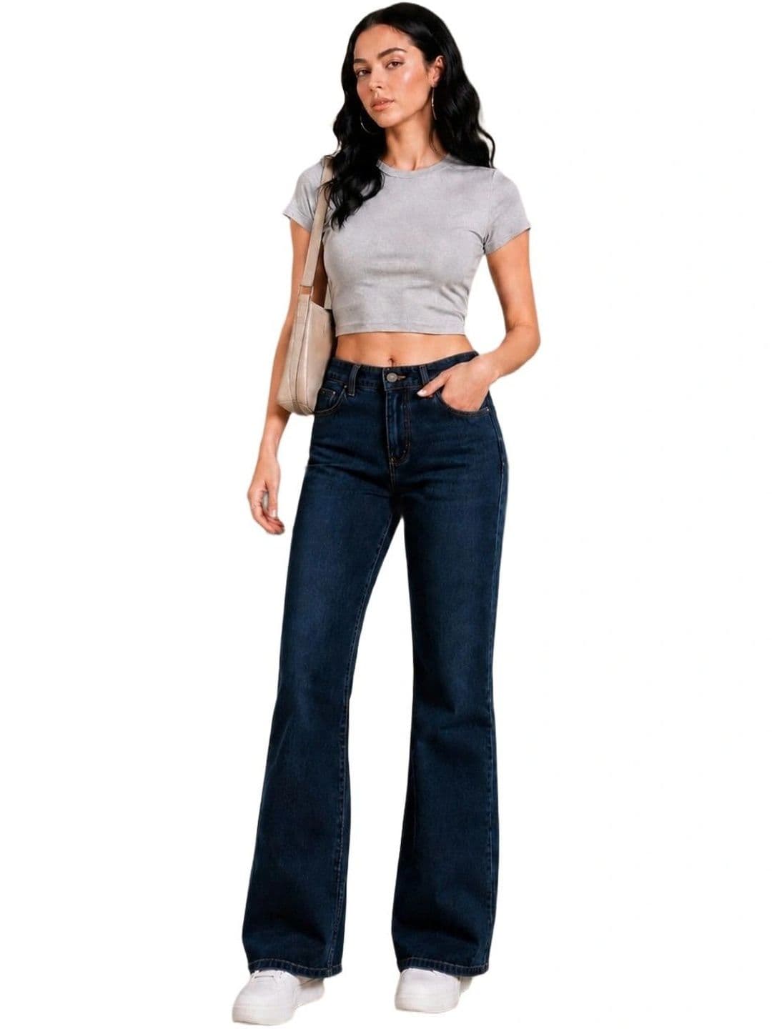 Mast & Harbour Women Comfort Wide Leg High-Rise Stretchable Jeans thumbnail 2