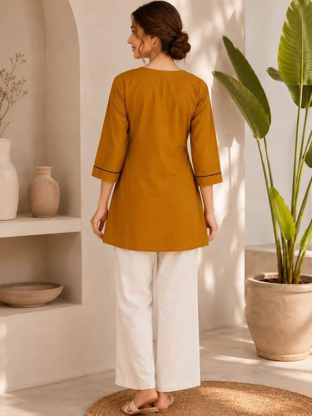 VASTRAHOUSE Women Embroidered Regular Thread Work Kurta with Trousers thumbnail 2